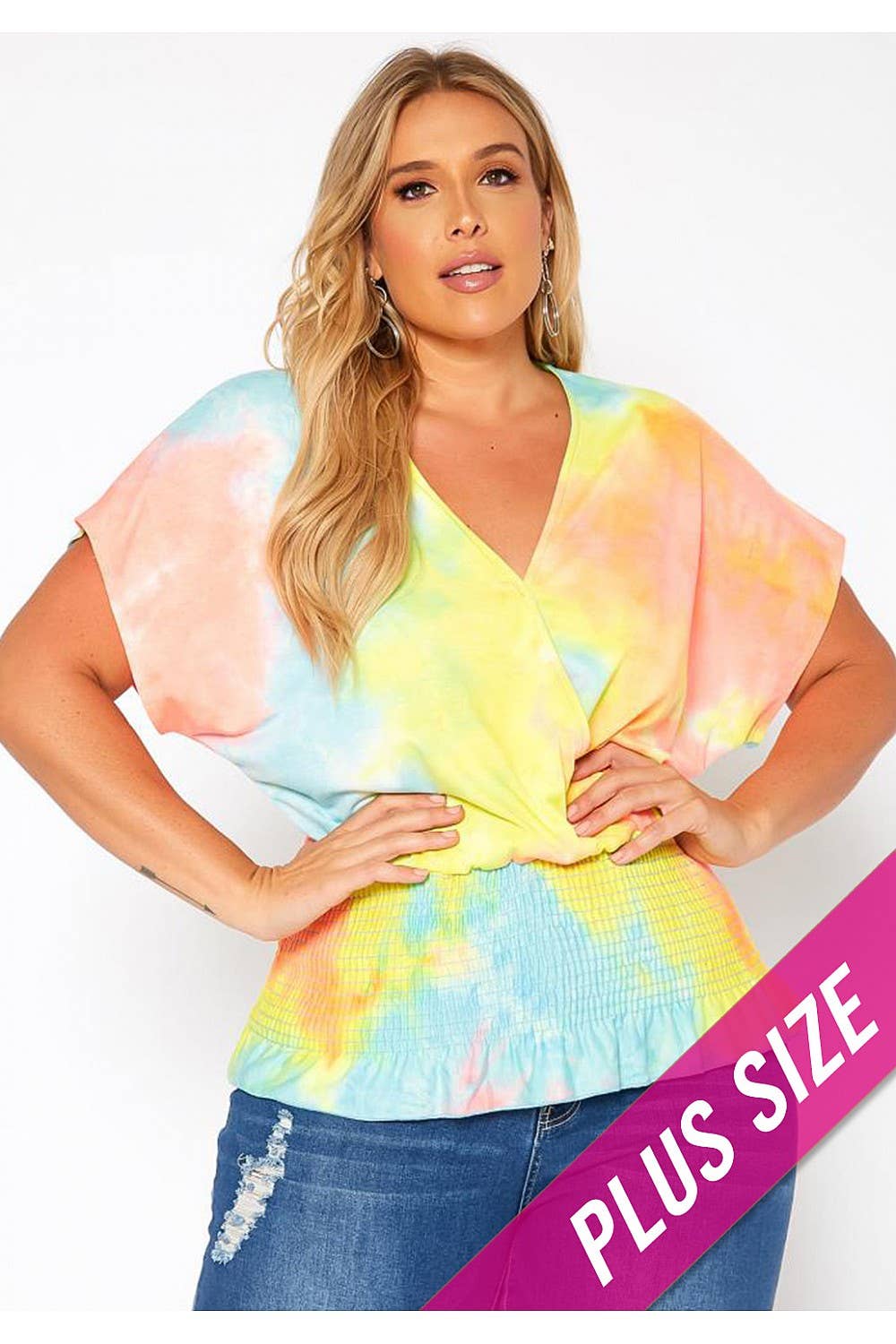 SHORT SLEEVE TIE DYE TOP