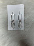 Metallic Bar Fringe Drop Earrings