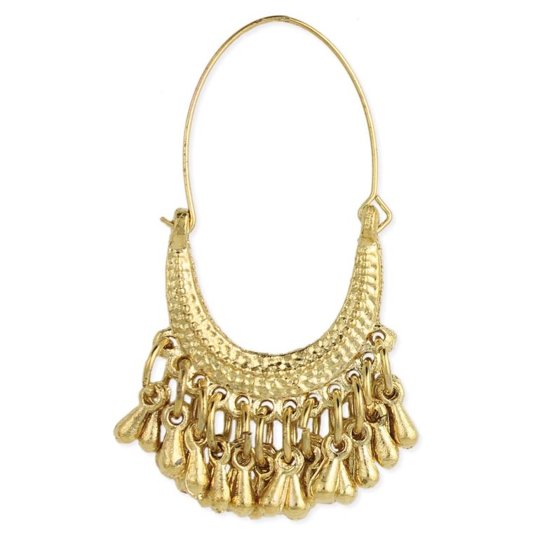 Gold Goddess Dangle Hoops