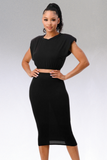 2 Pc Set Crop Top and Skirt