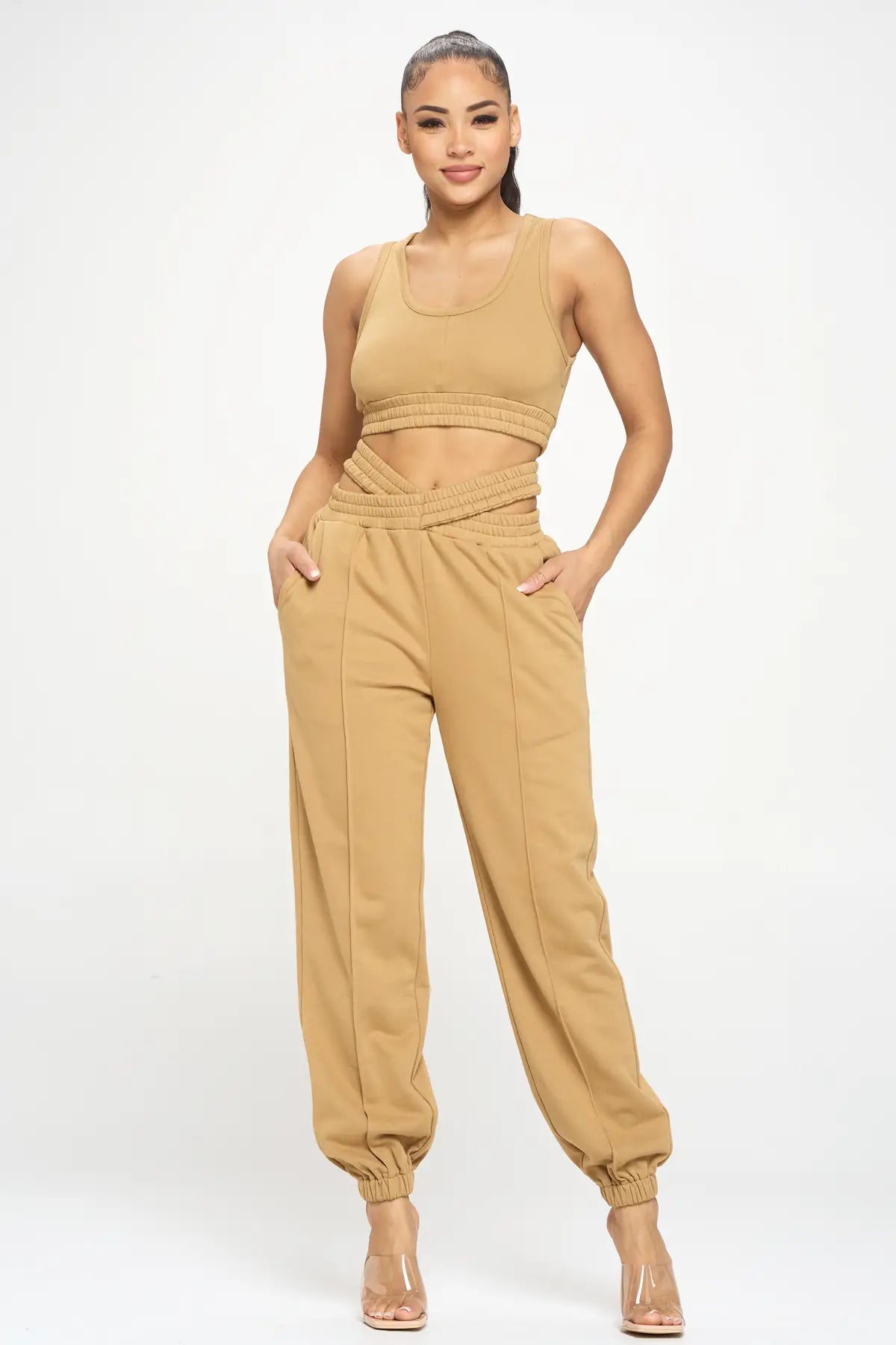 Criss Cross Me Jogger Pants Set