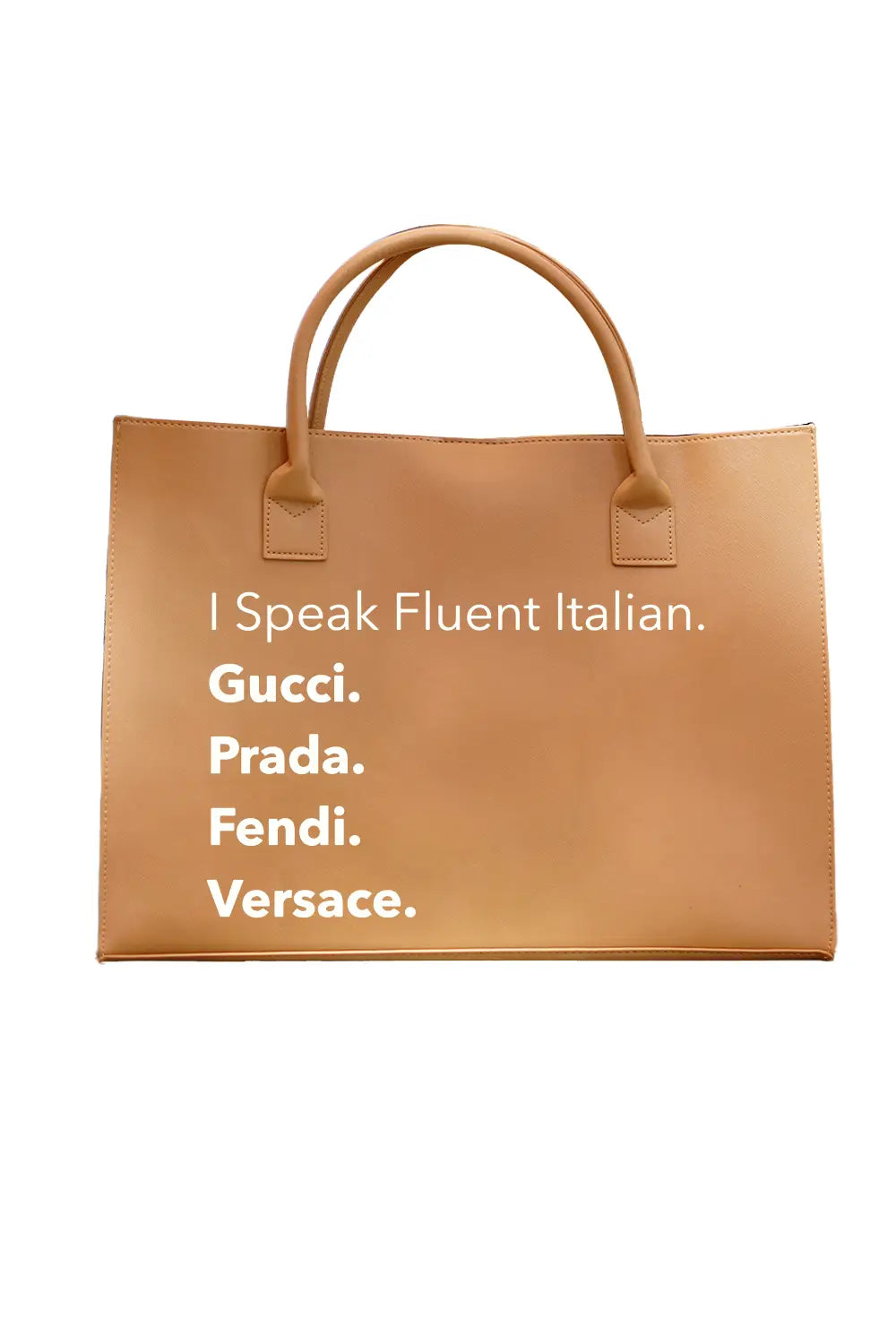 Brown "I Speak" Tote Purse