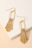 Metallic Bar Fringe Drop Earrings