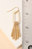 Metallic Bar Fringe Drop Earrings