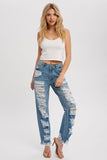 Distressed  Straight Leg Jeans