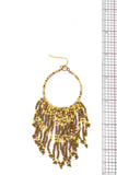 Seed Beaded Fringe Hoop Earrings